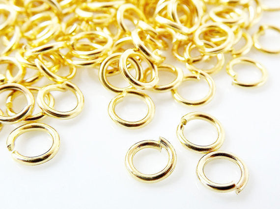 50 pcs - 5 mm Gold Plated Brass jumprings