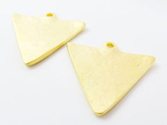 2 Triangle Minimalist Geometric Pendants - 22k Matte Gold Plated