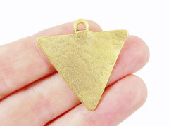 2 Triangle Minimalist Geometric Pendants - 22k Matte Gold Plated