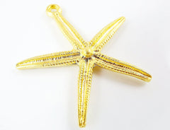 Large Starfish Pendant - 22k Matte Gold Plated - 1PC