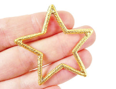 Gold Star Pendant - 22k Matte Gold Plated - 1PC