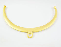 Large Necklace Focal Collar Pendant Connector With Loops - 22k Matte Gold Plated - 1PC
