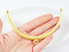 Large Necklace Focal Collar Pendant Connector With Loops - 22k Matte Gold Plated - 1PC