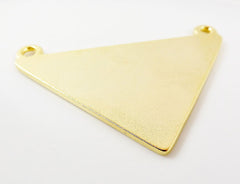 Triangle Minimalist Geometric Statement Pendant with Two Loops - 22k Matte Gold Plated - 1 PC