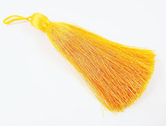 Extra Large Thick Sunshine Yellow Silk Thread Tassels - 4.4 inches - 113mm - 1 pc