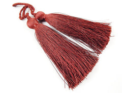Long Brown Silk Thread Tassels - 3 inches - 77mm - 2 pc