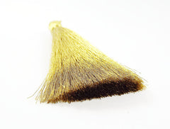 Extra Large Thick Soft Metallic Gold Silk Thread Tassels - 4.4 inches - 113mm - 1 pc
