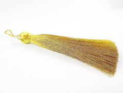 Extra Large Thick Soft Metallic Gold Silk Thread Tassels - 4.4 inches - 113mm - 1 pc