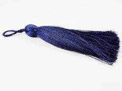 Extra Large Thick Navy Silk Thread Tassels - 4.4 inches - 113mm - 1 pc