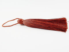 Extra Large Thick Brown Silk Thread Tassels - 4.4 inches - 113mm - 1 pc
