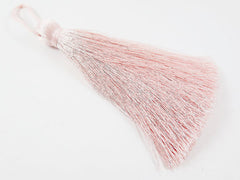Extra Large Thick Powder Pink Silk Thread Tassels - 4.4 inches - 113mm - 1 pc