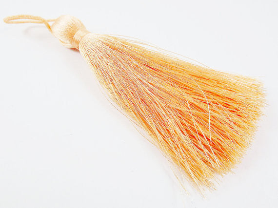 Extra Large Thick Peach Thread Tassels - 4.4 inches - 113mm - 1 pc