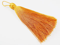 Extra Large Thick Deep Mustard Yellow Thread Tassels - 4.4 inches - 113mm - 1 pc