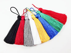 Extra Large Thick White Thread Tassels - 4.4 inches - 113mm - 1 pc