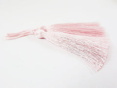 Long Powder Pink Silk Thread Tassels - 3 inches - 77mm - 2 pc