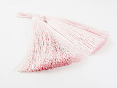 Long Powder Pink Silk Thread Tassels - 3 inches - 77mm - 2 pc