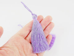 Long Lilac Purple Silk Thread Tassels - 3 inches - 77mm - 2 pc
