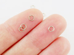 50 pcs - 4mm Antique Matte Silver Plated Brass jump rings