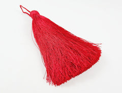 Extra Large Thick Red Thread Tassels - 4.4 inches - 113mm - 1 pc