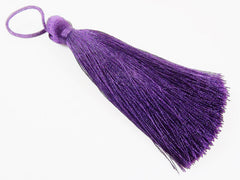 Extra Large Thick Deep Purple Silk Thread Tassels - 4.4 inches - 113mm - 1 pc