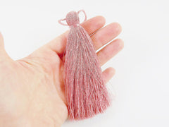 Extra Large Thick Dusty Rose Pink Silk Thread Tassels - 4.4 inches - 113mm - 1 pc