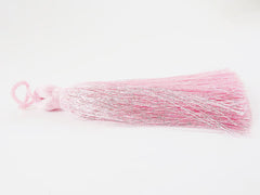Extra Large Thick Baby Pink Silk Thread Tassels - 4.4 inches - 113mm - 1 pc