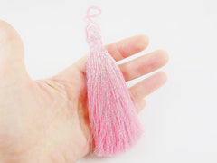Extra Large Thick Baby Pink Silk Thread Tassels - 4.4 inches - 113mm - 1 pc