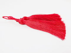 Long Red Silk Thread Tassels - 3 inches - 77mm - 2 pc
