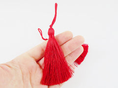 Long Red Silk Thread Tassels - 3 inches - 77mm - 2 pc