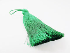 Extra Large Thick Emerald Green Thread Tassels - 4.4 inches - 113mm - 1 pc
