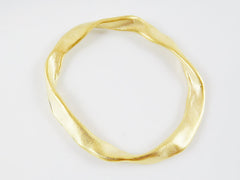 Extra Large Organic Oval Ring Closed Loop Pendant Connector - 22k Matte Gold Plated - 1 PC