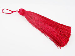 Extra Large Thick Rich Red Silk Thread Tassels - 4.4 inches - 113mm - 1 pc