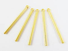 Simple Plain Rod Bar Charm Pendant - 22k Matte Gold Plated - 5pc