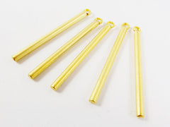 Simple Plain Rod Bar Charm Pendant - 22k Matte Gold Plated - 5pc