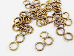 50 pcs - 5mm Antique Bronze Plated Brass Jump Rings