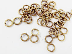 50 pcs - 5mm Antique Bronze Plated Brass Jump Rings