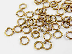 50 pcs - 4mm Antique Bronze Plated Brass Jump Rings
