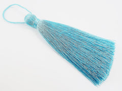 Extra Large Thick Turquoise Blue Thread Tassels - 4.4 inches - 113mm - 1 pc