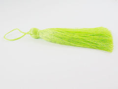 Extra Large Thick Bright Spring Green Thread Tassels - 4.4 inches - 113mm - 1 pc