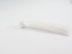 Extra Large Thick Sugar White Silk Thread Tassels - 4.4 inches - 113mm - 1 pc