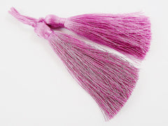 Long Luscious Lavender Silk Thread Tassels - 3 inches - 77mm - 2 pc