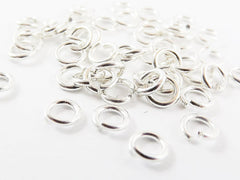 50 pcs - 5mm Bright Shiny Silver Plated Brass jumprings