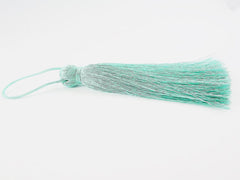 Extra Large Thick Pale Turquoise Silk Thread Tassels - 4.4 inches - 113mm - 1 pc