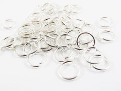 50 pcs - 7.5mm Bright Shiny Silver Plated Brass jumprings