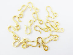 15 Hook Clasps - 22k Matte Gold Plated
