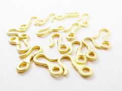 15 Hook Clasps - 22k Matte Gold Plated