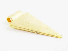 Textured Triangle Minimalist Geometric Pendant - 22k Matte Gold Plated