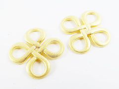 2 Celtic Square Knot Pendant Connector - 22k Matte Gold Plated