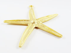 Extra Large Starfish Pendant - 22k Matte Gold Plated - 1PC