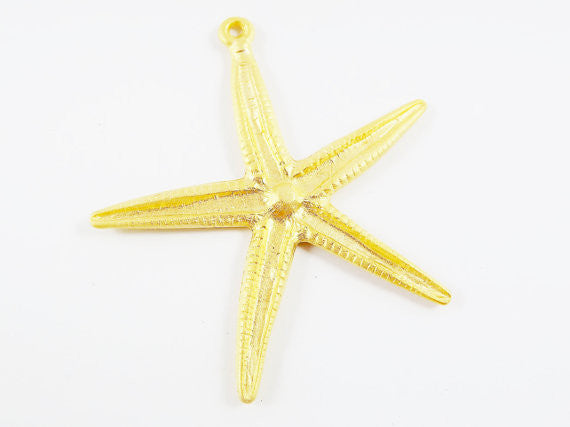 Extra Large Starfish Pendant - 22k Matte Gold Plated - 1PC